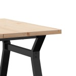 vidaXL Masă de cafea, cadru Y, 80x80x45,5 cm, lemn masiv pin și Oţel