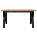 vidaXL Masă de cafea, cadru Y, 90x90x45,5 cm, lemn masiv pin și Oţel