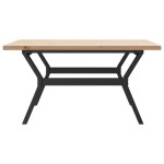 vidaXL Masă de cafea, cadru Y, 90x90x45,5 cm, lemn masiv pin și Oţel