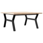 vidaXL Masă de cafea, cadru Y, 90x90x45,5 cm, lemn masiv pin și Oţel