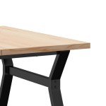 vidaXL Masă de cafea, cadru Y, 90x90x45,5 cm, lemn masiv pin și Oţel