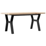 vidaXL Masă de cafea, cadru Y, 100x50x45,5 cm, lemn masiv pin și Oţel