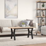 vidaXL Masă de cafea, cadru Y, 100x50x45,5 cm, lemn masiv pin și Oţel