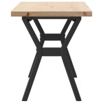 vidaXL Masă de cafea, cadru Y, 110x40x45,5 cm, lemn masiv pin și Oţel vidaXL Masă de cafea, cadru Y, 110x40x45,5 cm, lemn masiv pin și Oţel