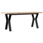 vidaXL Masă de cafea, cadru Y, 110x40x45,5 cm, lemn masiv pin și Oţel vidaXL Masă de cafea, cadru Y, 110x40x45,5 cm, lemn masiv pin și Oţel