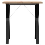 vidaXL Masă bucătărie, cadru Y, 70x70x75,5 cm lemn masiv pin și Oţel vidaXL Masă bucătărie, cadru Y, 70x70x75,5 cm lemn masiv pin și Oţel
