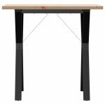 vidaXL Masă bucătărie, cadru Y, 80x50x75,5 cm lemn masiv pin și Oţel vidaXL Masă bucătărie, cadru Y, 80x50x75,5 cm lemn masiv pin și Oţel