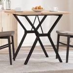 vidaXL Masă bucătărie, cadru Y, 80x80x75,5 cm lemn masiv pin și Oţel vidaXL Masă bucătărie, cadru Y, 80x80x75,5 cm lemn masiv pin și Oţel
