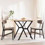 vidaXL Masă bucătărie, cadru Y, 80x80x75,5 cm lemn masiv pin și Oţel vidaXL Masă bucătărie, cadru Y, 80x80x75,5 cm lemn masiv pin și Oţel