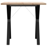 vidaXL Masă bucătărie, cadru Y, 80x80x75,5 cm lemn masiv pin și Oţel vidaXL Masă bucătărie, cadru Y, 80x80x75,5 cm lemn masiv pin și Oţel