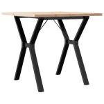 vidaXL Masă bucătărie, cadru Y, 80x80x75,5 cm lemn masiv pin și Oţel vidaXL Masă bucătărie, cadru Y, 80x80x75,5 cm lemn masiv pin și Oţel