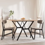 vidaXL Masă bucătărie, cadru Y, 90x90x75,5 cm lemn masiv pin și Oţel