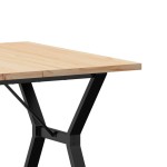 vidaXL Masă bucătărie, cadru Y, 90x90x75,5 cm lemn masiv pin și Oţel