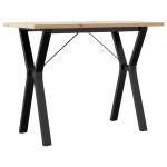 vidaXL Masă bucătărie, cadru Y, 100x50x75,5 cm lemn masiv pin și Oţel vidaXL Masă bucătărie, cadru Y, 100x50x75,5 cm lemn masiv pin și Oţel
