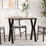 vidaXL Masă bucătărie, cadru Y, 100x50x75,5 cm lemn masiv pin și Oţel vidaXL Masă bucătărie, cadru Y, 100x50x75,5 cm lemn masiv pin și Oţel