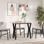 vidaXL Masă bucătărie, cadru Y, 100x50x75,5 cm lemn masiv pin și Oţel vidaXL Masă bucătărie, cadru Y, 100x50x75,5 cm lemn masiv pin și Oţel