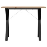 vidaXL Masă bucătărie, cadru Y, 100x50x75,5 cm lemn masiv pin și Oţel vidaXL Masă bucătărie, cadru Y, 100x50x75,5 cm lemn masiv pin și Oţel