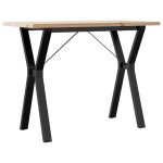 vidaXL Masă bucătărie, cadru Y, 100x50x75,5 cm lemn masiv pin și Oţel vidaXL Masă bucătărie, cadru Y, 100x50x75,5 cm lemn masiv pin și Oţel