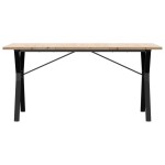 vidaXL Masă bucătărie, cadru Y, 140x80x75,5 cm lemn masiv pin și Oţel