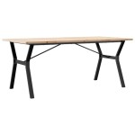 vidaXL Masă bucătărie, cadru Y, 180x90x75,5 cm lemn masiv pin și Oţel vidaXL Masă bucătărie, cadru Y, 180x90x75,5 cm lemn masiv pin și Oţel