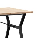 vidaXL Masă bucătărie, cadru Y, 180x90x75,5 cm lemn masiv pin și Oţel vidaXL Masă bucătărie, cadru Y, 180x90x75,5 cm lemn masiv pin și Oţel