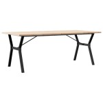 vidaXL Masă bucătărie, cadru Y, 200x100x75,5cm lemn masiv pin și Oţel