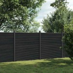vidaXL Panou pentru gard, gri, 353x186 cm, WPC vidaXL Panou pentru gard, gri, 353x186 cm, WPC