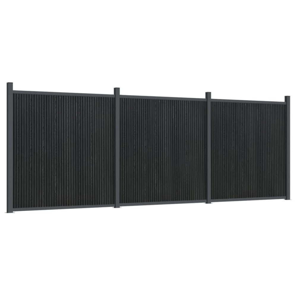 vidaXL Panouri pentru gard, gri, 526x186 cm, WPC