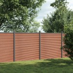 vidaXL Panouri pentru gard, maro, 353x186 cm, WPC vidaXL Panouri pentru gard, maro, 353x186 cm, WPC