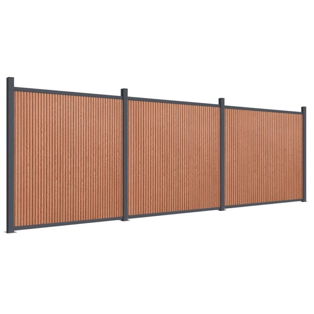 vidaXL Panouri pentru gard, maro, 526x186 cm, WPC