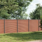 vidaXL Panouri pentru gard, maro, 526x186 cm, WPC vidaXL Panouri pentru gard, maro, 526x186 cm, WPC