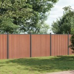 vidaXL Panouri pentru gard, maro, 526x186 cm, WPC vidaXL Panouri pentru gard, maro, 526x186 cm, WPC