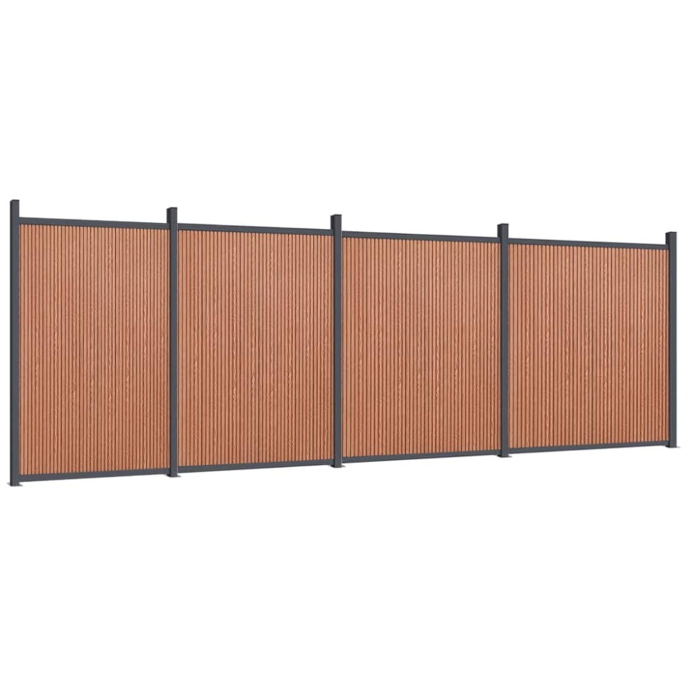 vidaXL Panouri pentru gard, maro, 699x186 cm, WPC