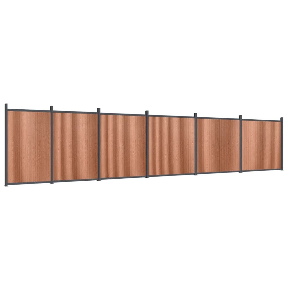 vidaXL Panou pentru gard, maro, 1045x186 cm, WPC