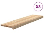 vidaXL Trepte scari 8 buc Stejar masiv netratat 100x25x2 cm vidaXL Trepte scari 8 buc Stejar masiv netratat 100x25x2 cm