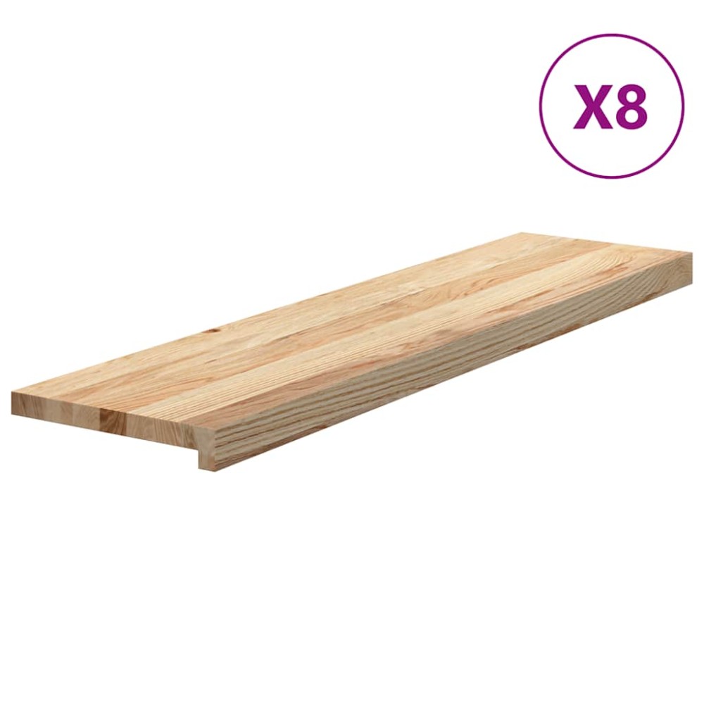 vidaXL Trepte scari 8 buc Stejar masiv netratat 100x30x2 cm