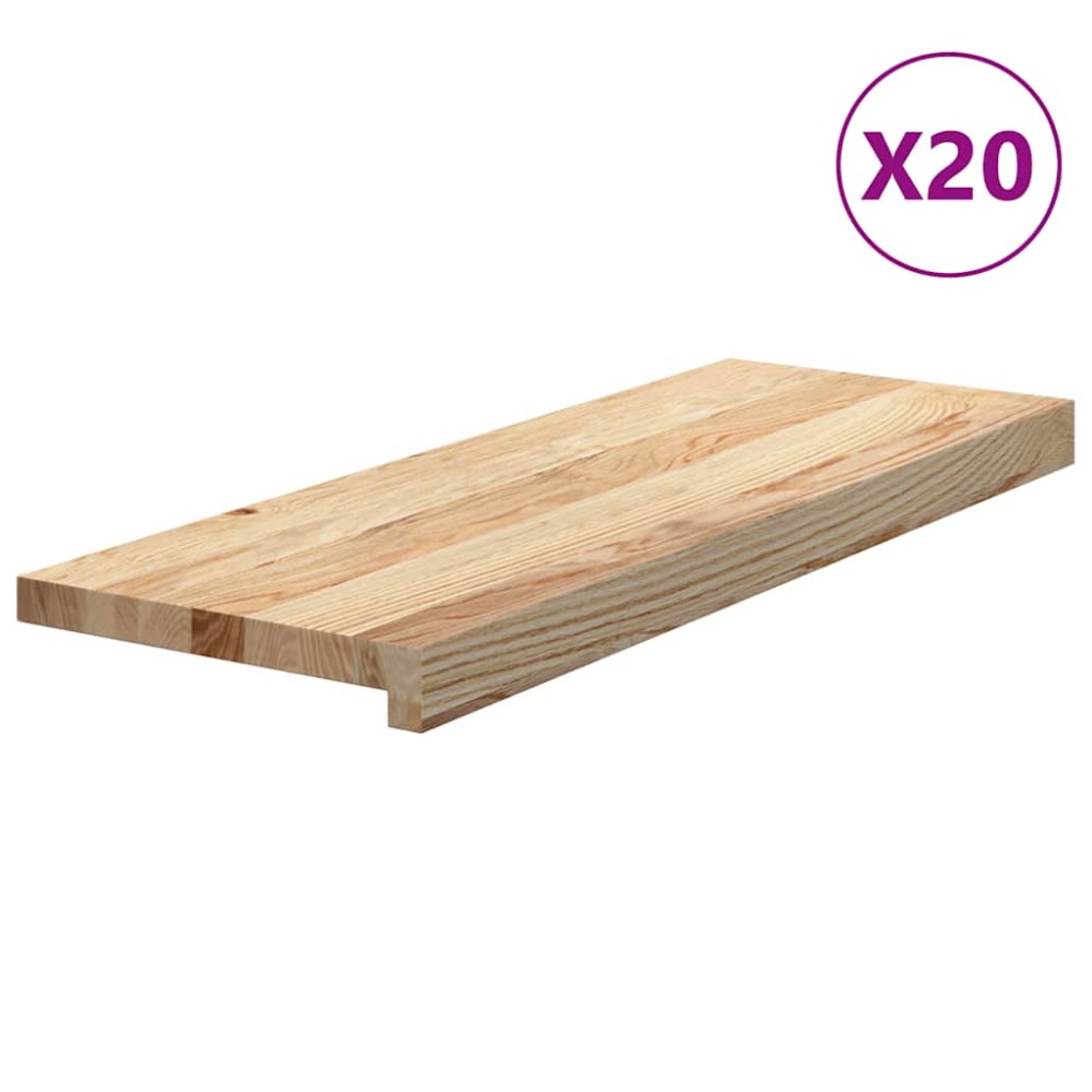 vidaXL Trepte scari 20 buc Stejar masiv netratat 70x25x2 cm