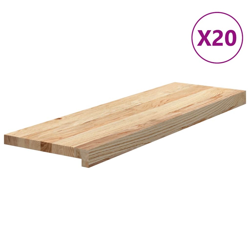 vidaXL Trepte scari 20 buc Stejar masiv netratat 80x25x2 cm