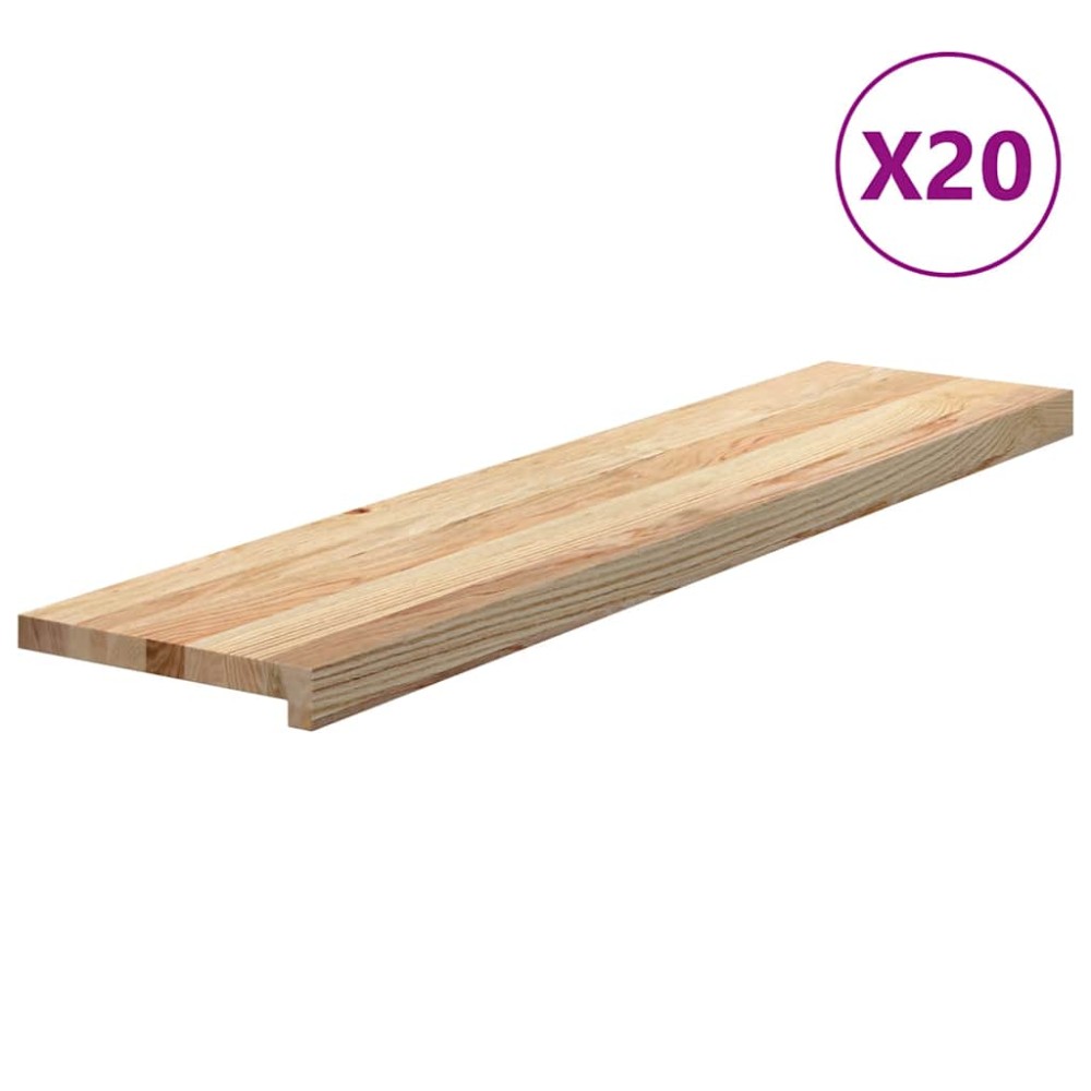 vidaXL Trepte scari 20 buc Stejar masiv netratat 110x25x2 cm