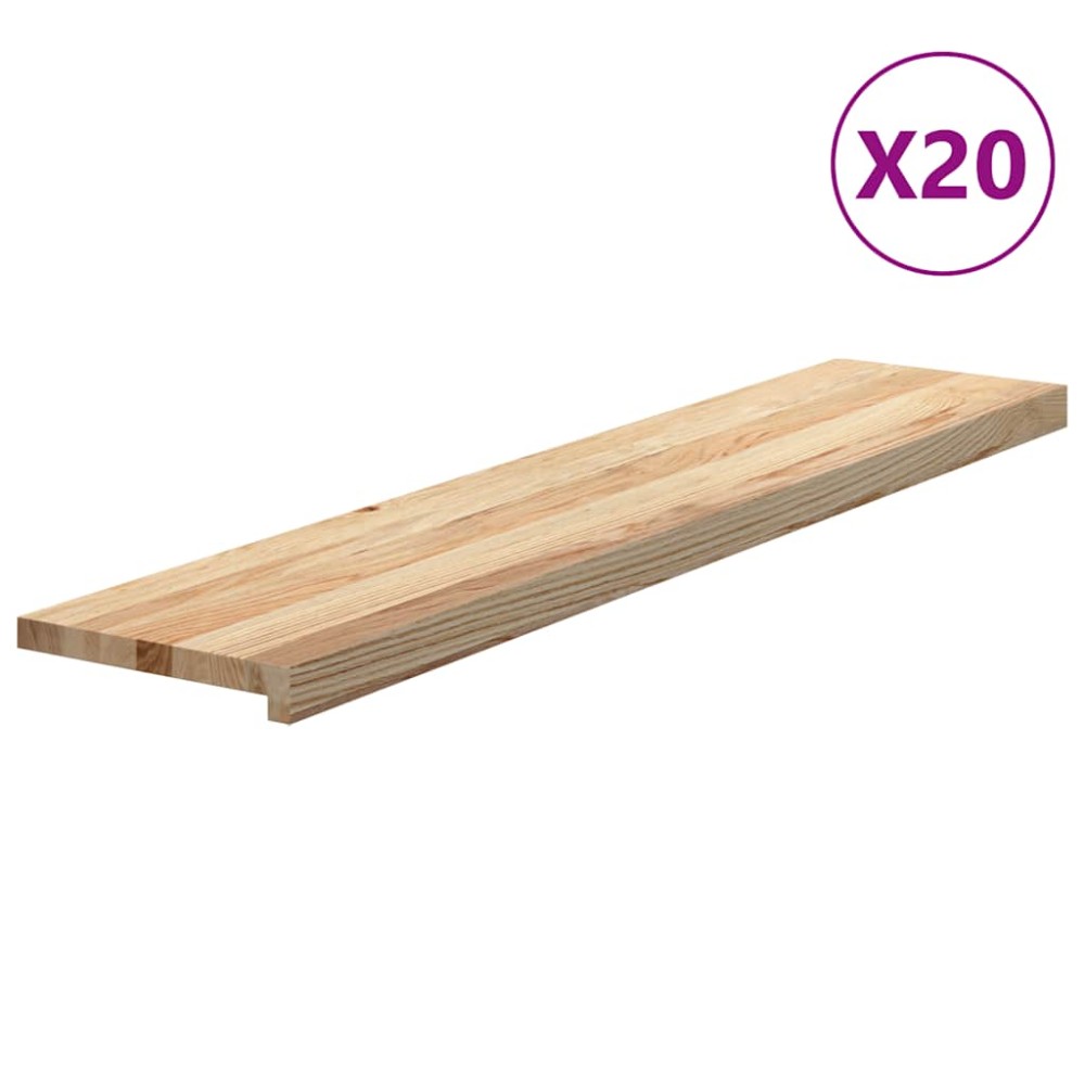 vidaXL Trepte scari 20 buc Stejar masiv netratat 120x25x2 cm