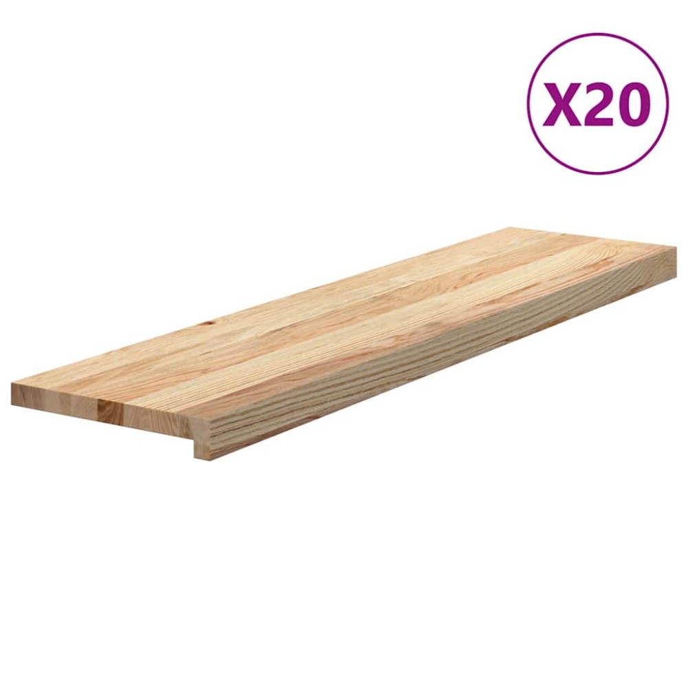 vidaXL Trepte scari 20 buc Stejar masiv netratat 100x30x2 cm