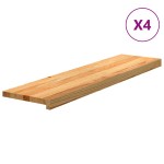 vidaXL Trepte de scară 4 buc maro deschis lemn masiv de stejar