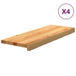 vidaXL Trepte de scară 4 buc maro deschis lemn masiv de stejar
