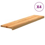 vidaXL Trepte de scară 4 buc maro deschis lemn masiv de stejar vidaXL Trepte de scară 4 buc maro deschis lemn masiv de stejar
