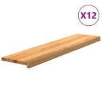 vidaXL Trepte de scară 12 buc maro deschis lemn masiv de stejar vidaXL Trepte de scară 12 buc maro deschis lemn masiv de stejar