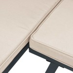 vidaXL Bănci grădină cu perne, 3 buc., negru oțel vopsit electrostatic