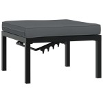 vidaXL Set canapea de grădină, 3 piese, cu perne, negru, aluminiu