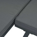 vidaXL Set canapea de grădină, 2 piese, cu perne, negru, aluminiu