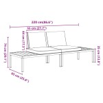vidaXL Set canapea de grădină, 2 piese, cu perne, negru, aluminiu
