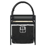 vidaXL Pat etajat de copii cu tunel alb/negru 90x190 cm lemn masiv pin vidaXL Pat etajat de copii cu tunel alb/negru 90x190 cm lemn masiv pin